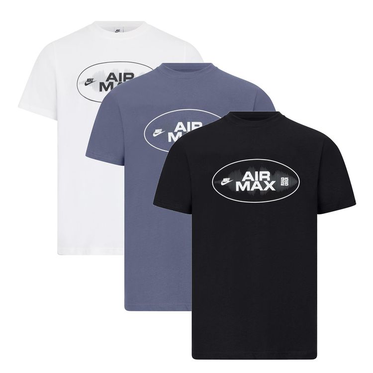 Nike Air Max T-Shirts 3 Pack Black/Blue/White
